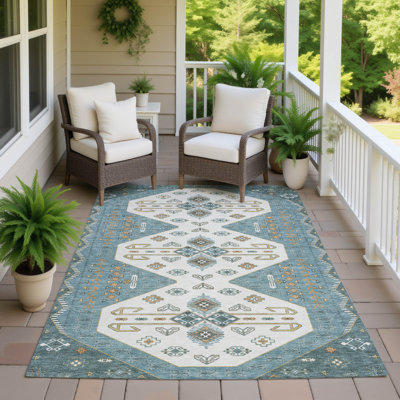 Machine Washable Indoor/Outdoor Chantille ACN2565 Global Rug