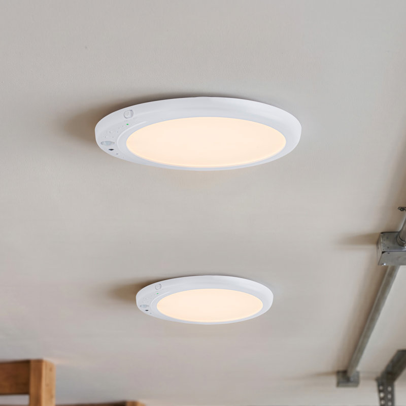 White Rechargeable Motion Sensor LED Flush Mount Light
