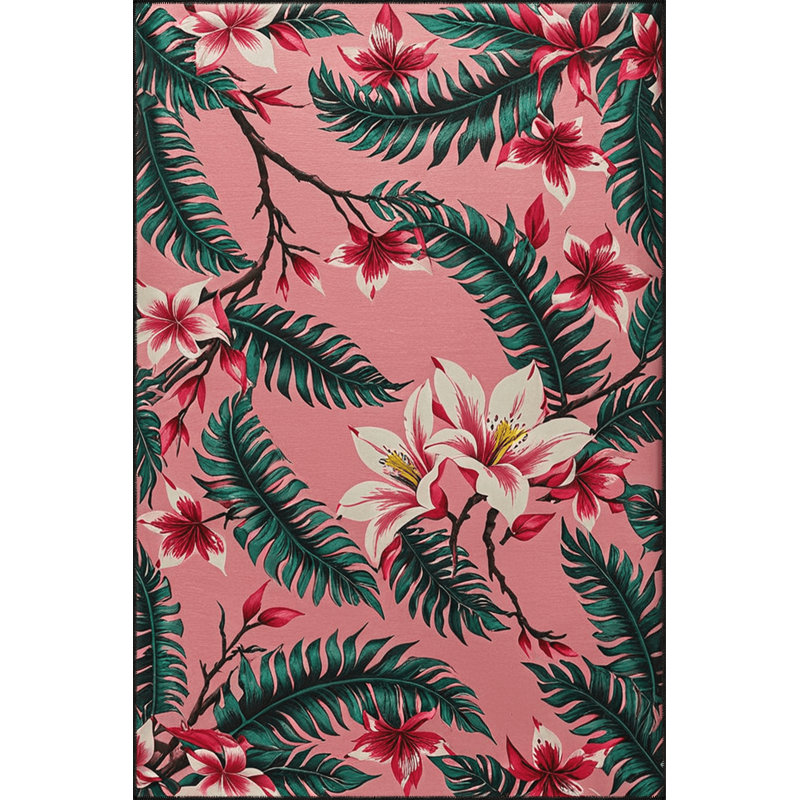Tapis décoratif moderne à motif floral et à feuilles Paris Collection Paris, Tapis de couloir 3 pi 3,37 po x 9 pi 10,11 po