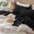 MooMee Sheet Set Extra Deep Pocket 100% Washed Cotton Linen Like Textured Lightweight Breathable-457149648-404490825