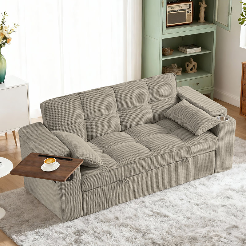Canapé-lit convertible 3-en-1 Aurora, Khaki Chenille