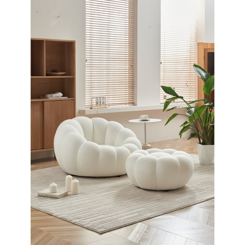 Tristica Upholstered Accent Chair with Ottoman
