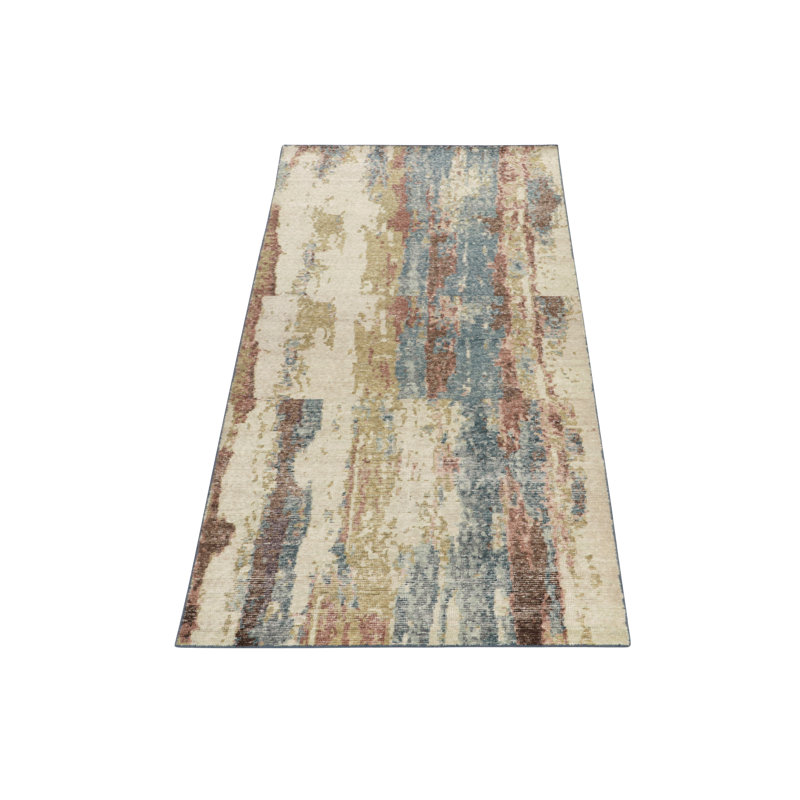 Distressed Homage Wool Abstract Area Rug, Runner 3' x 12'