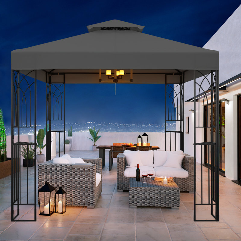 8 Ft. W x 8 Ft. D Steel Patio Gazebo, Gray
