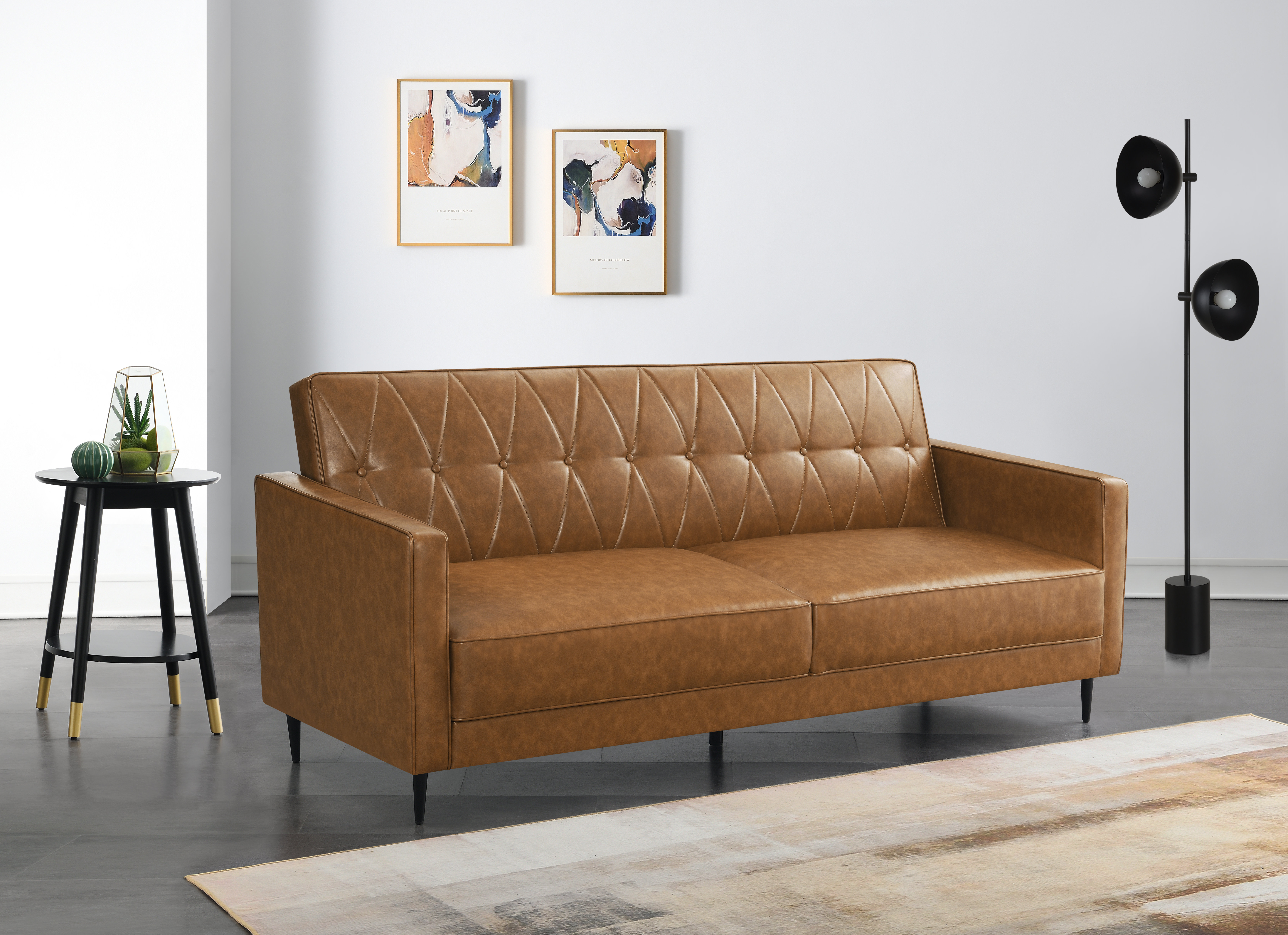 Ebern Designs Hasret Faux Leather 3 Seater Sofa Bed & Reviews | Wayfair ...