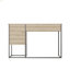 Cannelé, bureau, bureau d'ordinateur, commode, avec tiroirs / rangement, assemblage facile, structure en métal, minimaliste moderne, élément à rayures verticales