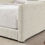 Lit plateforme simple tapissier beige avec tête de lit pour oreilles de lapin, barrière de sécurité et poche, tissu bouclé-893036177-892301940