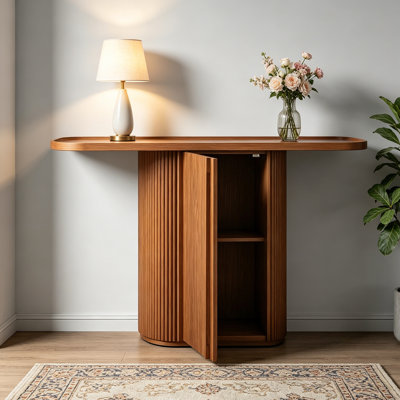 Medieval style solid wood console table
