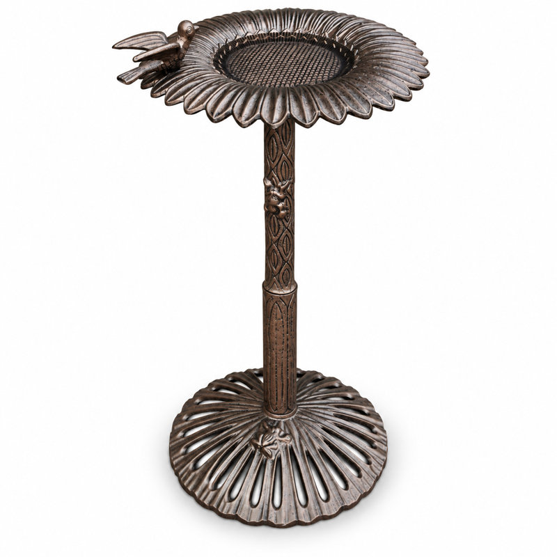 Easter Compton Aluminum Pedestal Birdbath, Antique Bronze