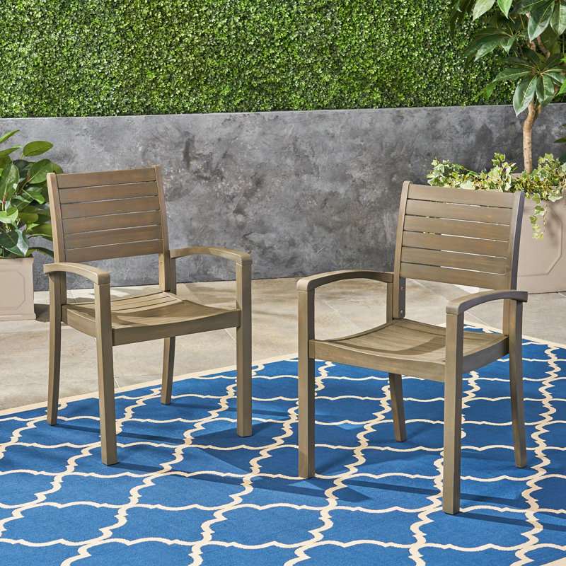 Chaise de patio Amini, Gris