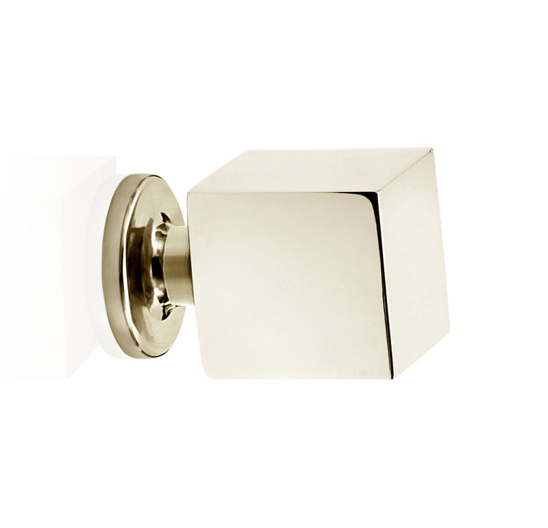 Poignée carrée Haute 15/16 po de longueur, Nickel poli, H 0,91 po x l 0,98 po x P 0,98 po