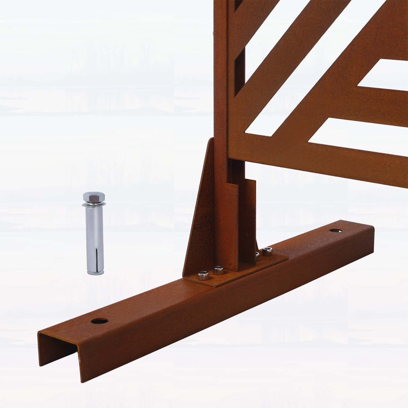 Écran d'intimité élégant en métal pour l'extérieur, idéal pour le patio et le jardin, Rust Red