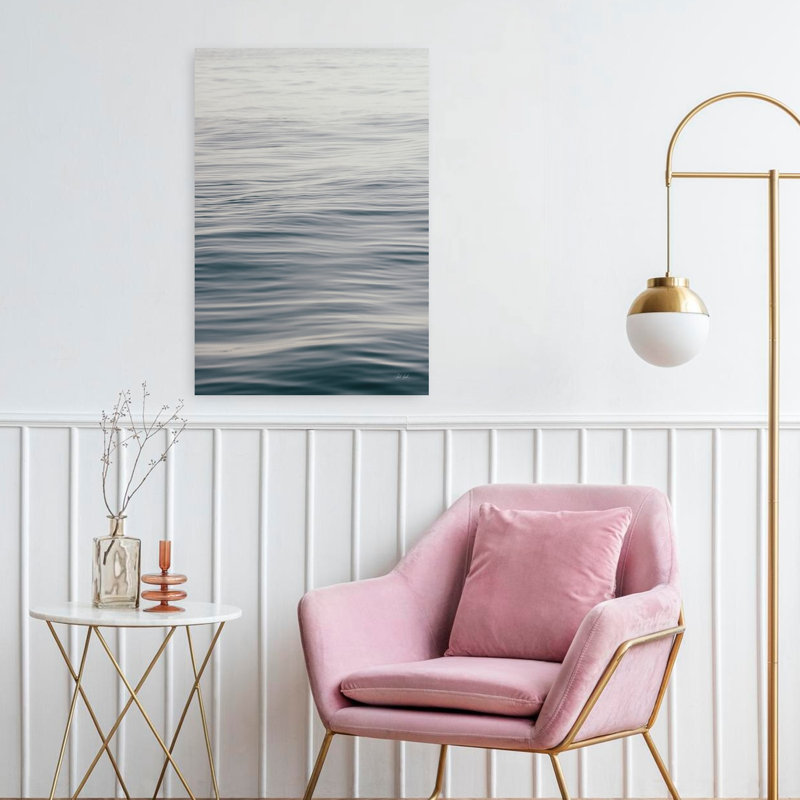 La mer silencieuse II, art abstrait de l'océan côtier, H 24 po x l 16 po
