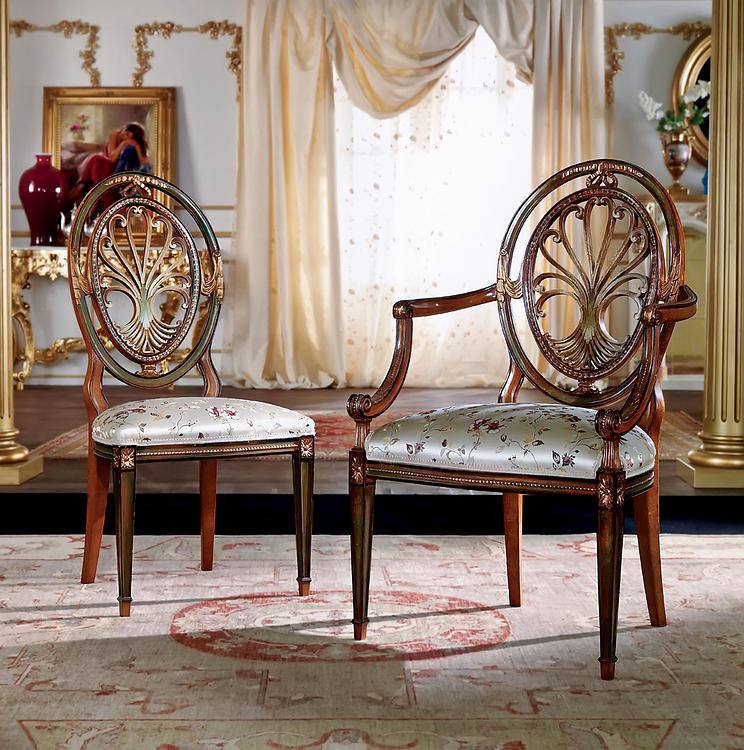 Side Chair in Gray/Brown