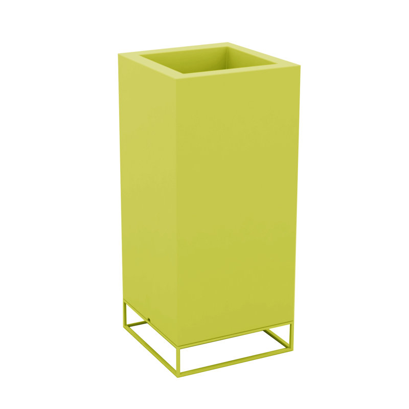 Vela High Resin Pot Planter, 39.25" H x 23.5" W x 23.5" D, Taupe