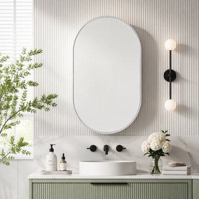 Metal Framed Medicine Cabinet with Mirror and Adjustable Shelves
