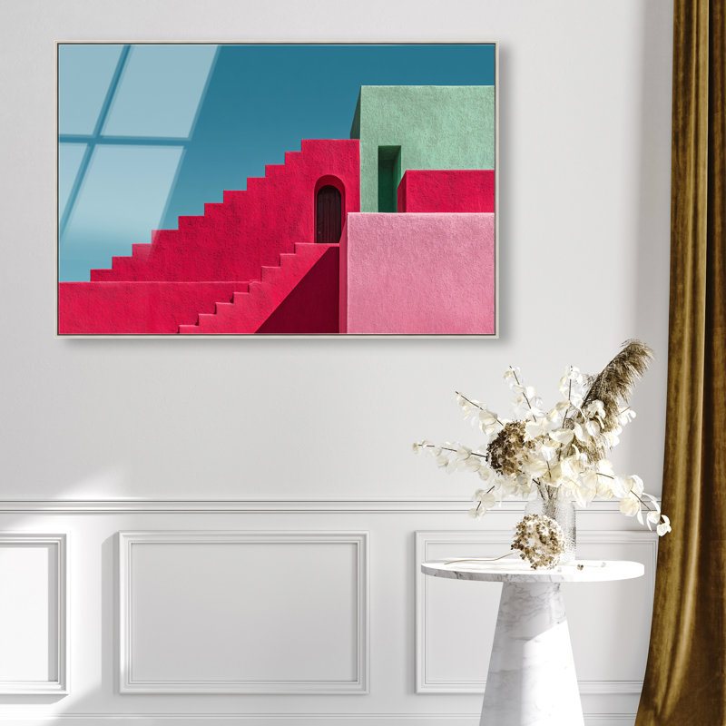 Aquamarine Angle I Print by Oliver Gal, 46"H x 31"W, Silver Floater Frame