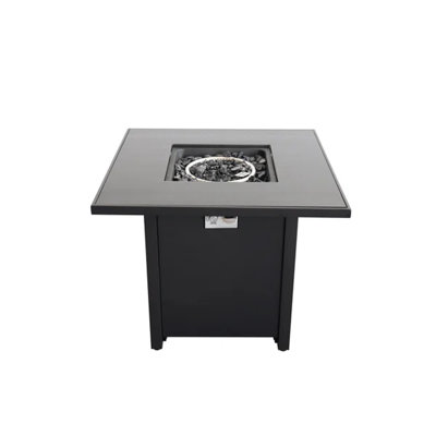 Foyer en métal thermolaqué 30 po avec couvercle en verre fumé