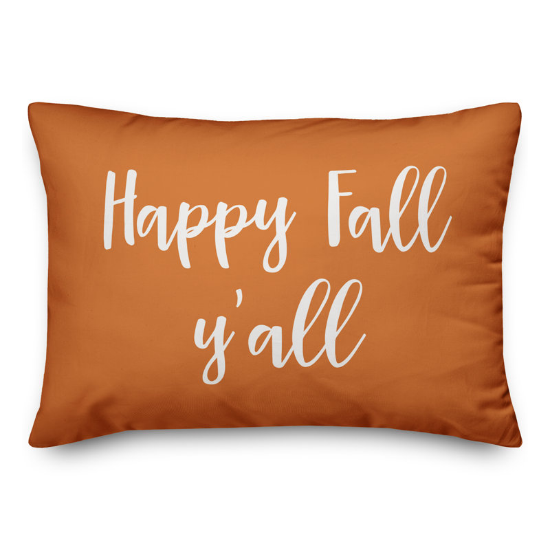 Coussin Happy Fall, Y'all, Orange