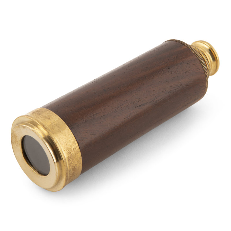 Polished Brass and Rosewood Decorative Spyglass Telescope