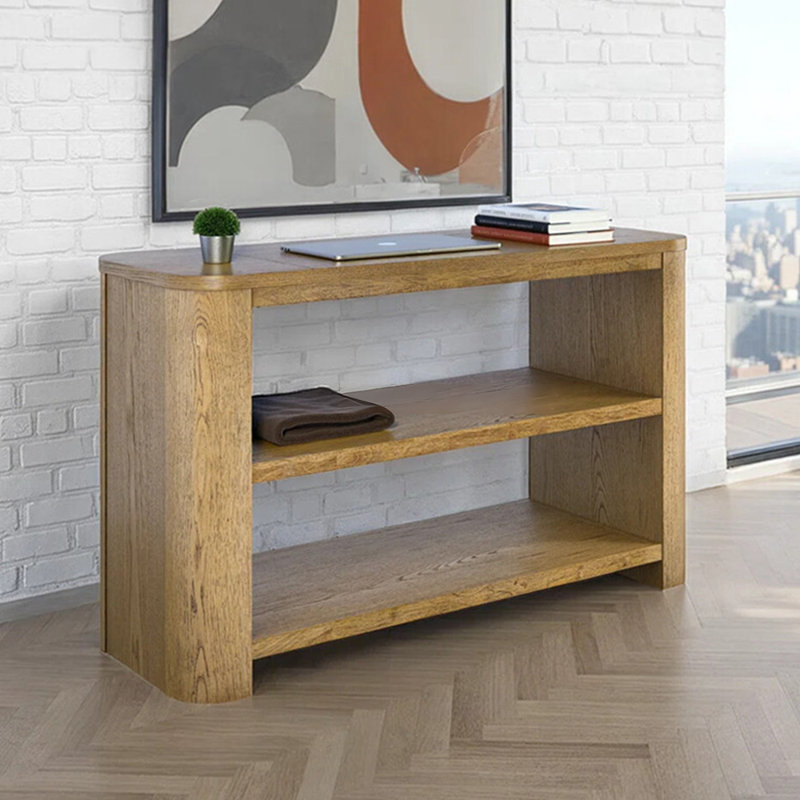 Console simple de style français, H 29,9 po x l 47,2 po x P 15,7 po, Bois naturel