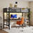 Metal Loft Bed Twin Xl Size With Desk,Power Outlet And Led Lighted