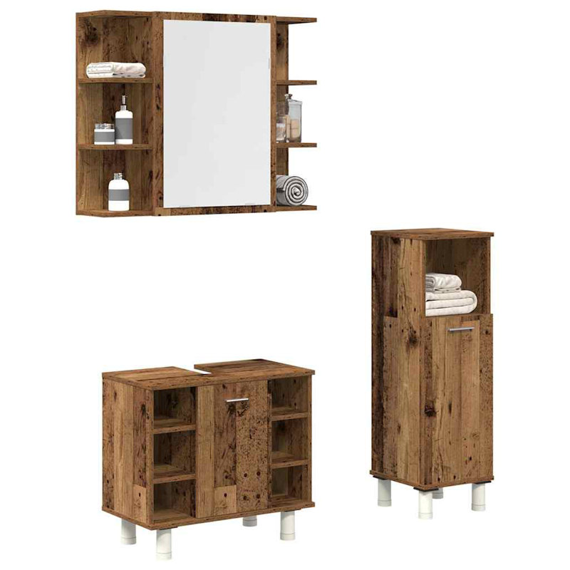 Asla Bathroom Storage Furniture Set, Artisan Oak