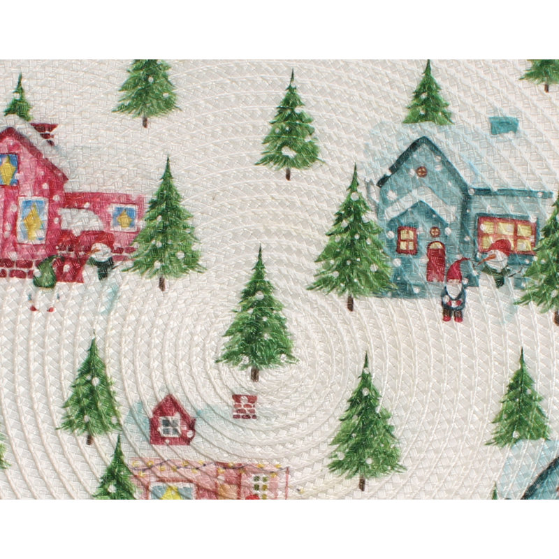 Ensemble de 4 napperons de Noël et de cuisine antidérapants Christmas House