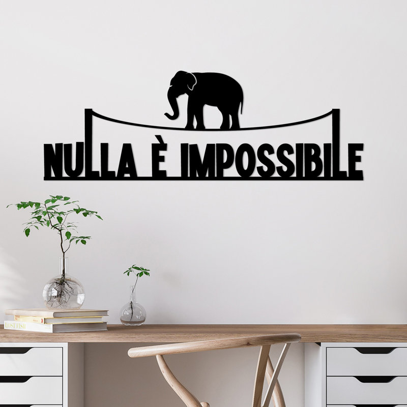 Accessoire mural élégant en métal, finition noire, 23,6 po x 7,9 po | Fabrication 100% métal, épaisseur: 0,06 po | Parfait pour la décoration intérieure moderne, le design élégant et durable rehausse tout espace