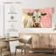 Vache blanche Brampt sur fond rose-107859875