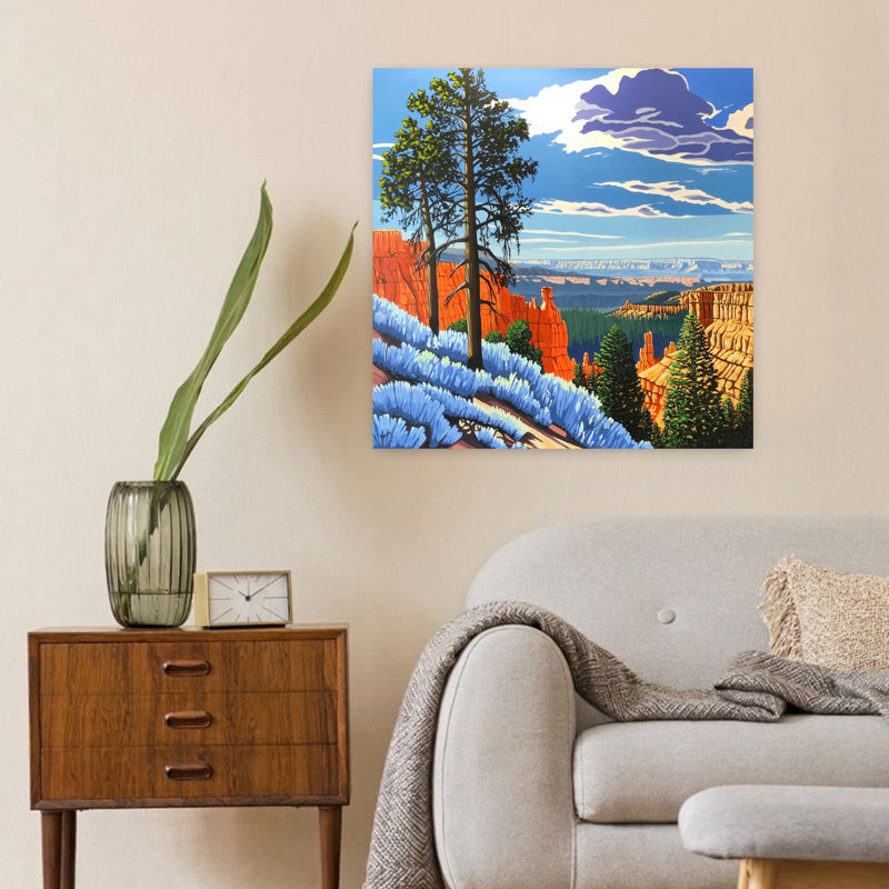 «Take The Long View», lavande abstraite, paysage, art naturel, H 24 po x l 24 po
