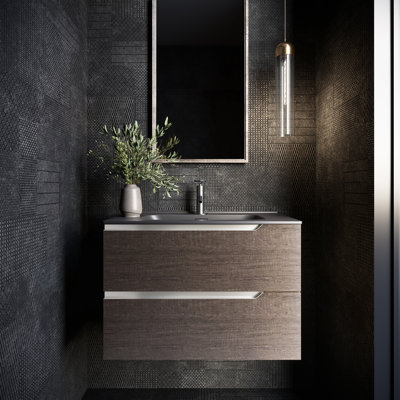 Meuble-lavabo simple 32 po avec plateau en céramique blanche Bates