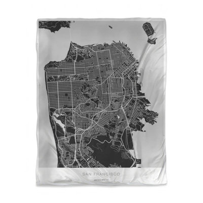 San Francisco Map Twin Duvet Cover | Blueprints Design, White