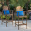 Tabourets de bar d'extérieur en bois d'acacia Adirondack, ensemble de 2, teint naturel