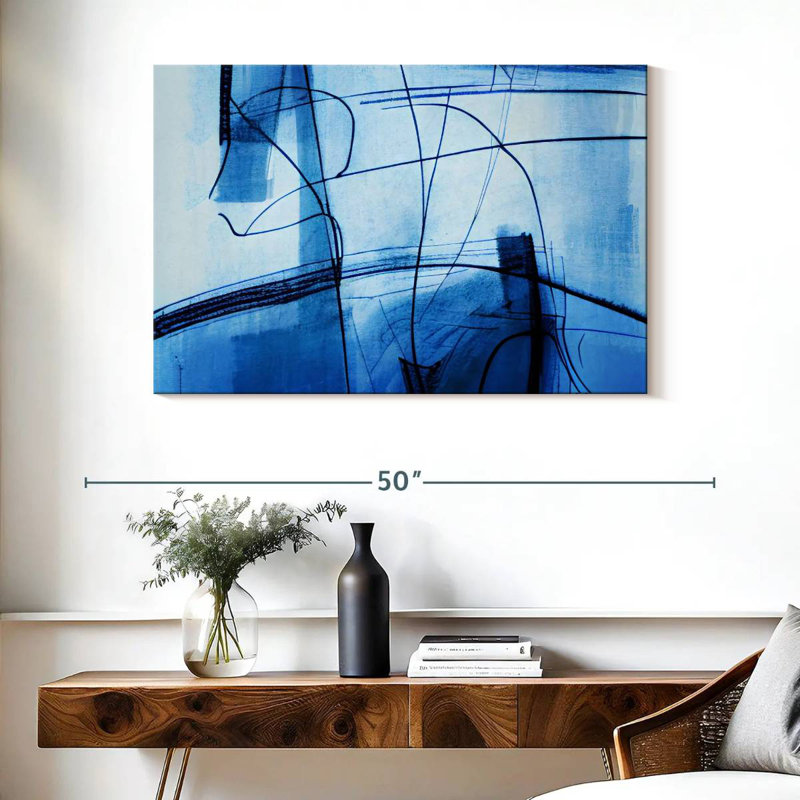 Lignes bleues abstraites Avery