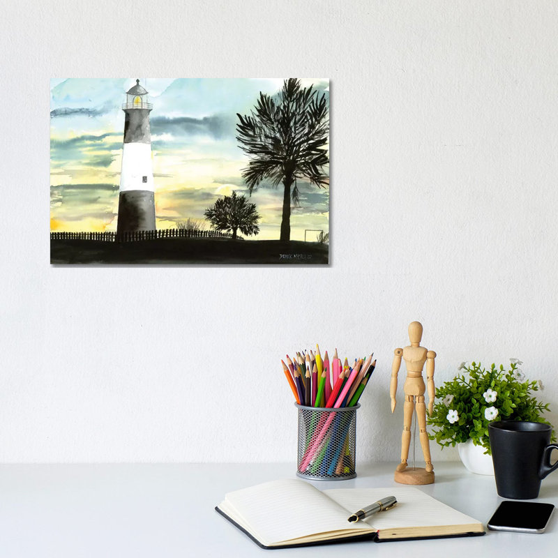 Tybee Island Lighthouse - Wrapped Canvas Painting, 20.32 cm H x 30.48 cm W