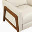 Chaise inclinable en similicuir de 29 po Renly Mid-Century moderne avec structure en bois brun foncé et siège renforcé en métal-308432586