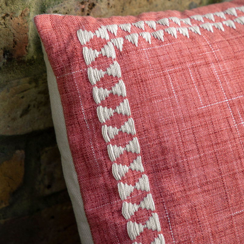 Kayla Embroidered Throw Cushion, Orange
