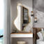 Miroir mural de luxe asymétrique, miroir de meuble-lavabo irrégulier avec cadre en aluminium-1284506066-1284506071
