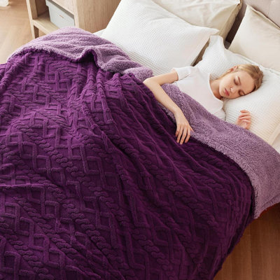 Jeté en sherpa - Design élégant en 3D Super doux, pelucheux, douillet, chaud, épais, moelleux, moelleux, couvertures pour les filles, les femmes, les canapés, les canapés-lits, les hommes, les garçons, les cadeaux