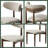 Modern 5/7 Pieces Dining Room Sets, Pre-Assembly Round Dining Table Sets, Sintered Stone Tabletop Kitchen Dining Table Set With Upholstered Chairs-1108179545-1108179493-1108179490