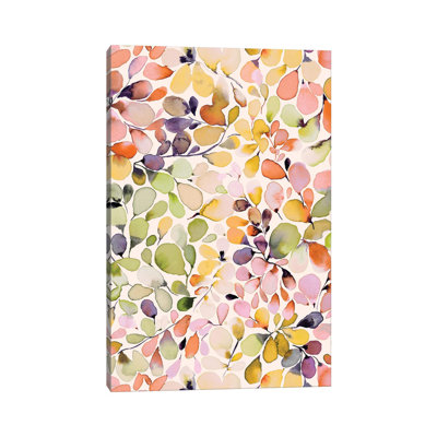 Feuille d'eucalyptus corail jaune - reproduction d'art sur toile tendue