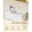 400 mm Bathroom Vanity Unit with Basin, Wall Mounted Vanity Bathroom Unit, Soft Close Single Door, Floating Under Sink and Vanity Unit for Compact Spaces, White