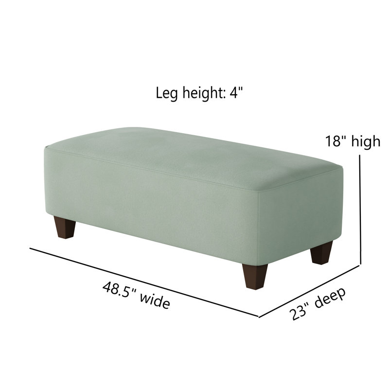 Nicolle Darla Ocean Cocktail Ottoman, Bella Eucalyptus Polyester