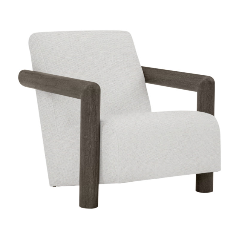 Mara Patio Chair with Cushions, Smoked Truffle, White Linen 6016-000