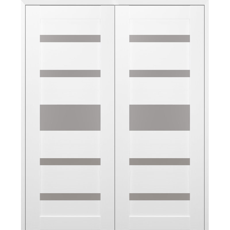 Porte française Gina, Blanc noble, 55,5 po x 79,37 po, Réversible