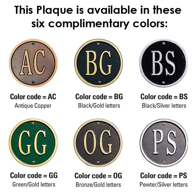 Black and Gold Oval Metal Address Wall Plaque