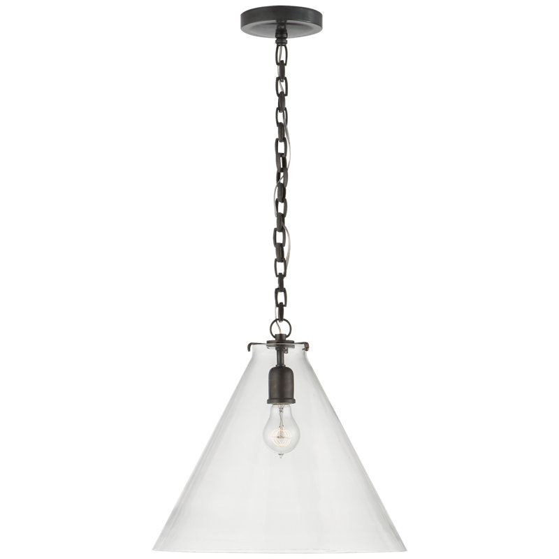 Thomas O'Brien Katie Conical Pendant, Clear, Bronze
