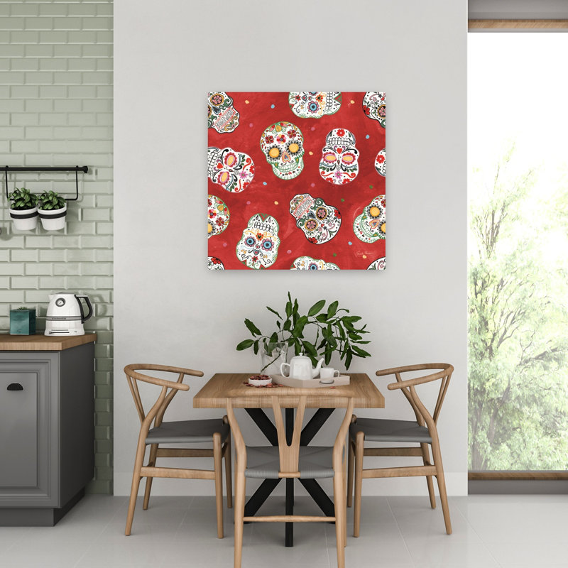 Motif contemporain «Hommage à Frida» avec art noir beige, H 32 po x l 32 po