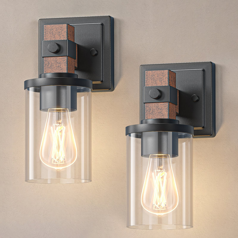 Lampe murale en simili bois à intensité variable pour salle de bain, couloir, salon, miroir, cuisine